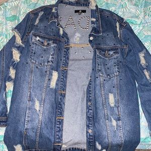 Missguided Long Studded Jean Jacket